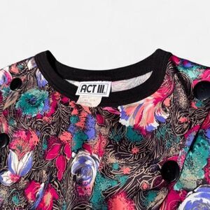 Act III vintage 80s multi-colored floral print size M